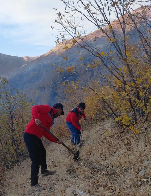 Hakkari de ağaçlık alanda çıkan yangın kontrol altına alındı 2