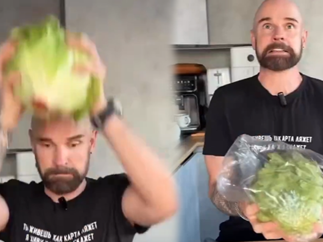 Böylesi görülmedi! Göbek salatayı tezgaha sertçe vurup...