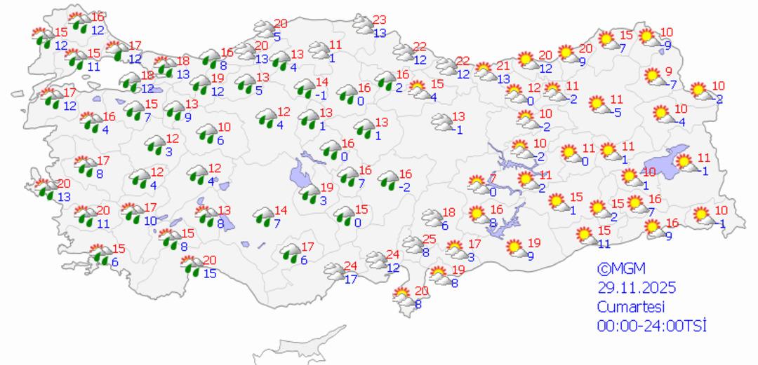 Kış yüzünü gösteriyor! Meteoroloji den 21 ilde sağanak yağış uyarısı 6