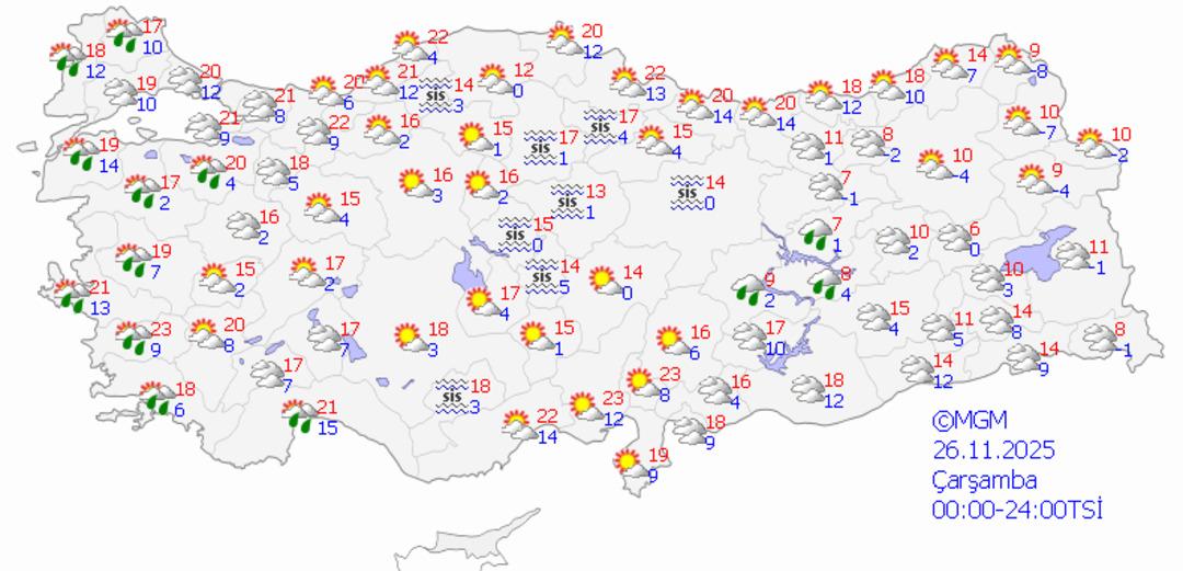 Kış yüzünü gösteriyor! Meteoroloji den 21 ilde sağanak yağış uyarısı 3
