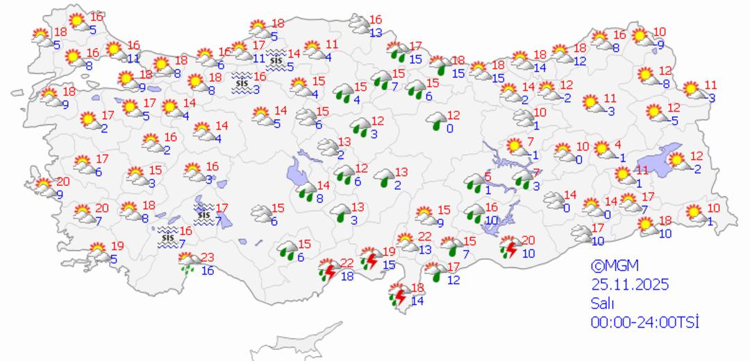 Kış yüzünü gösteriyor! Meteoroloji den 21 ilde sağanak yağış uyarısı 2