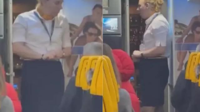 Erkek kabin memuru etek giyip çalıştı! O anlar gündem oldu