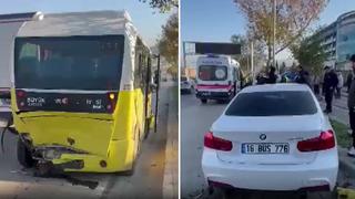  Sürücülerinin yarıştığı 2 otomobil, belediye otobüsü ile çarpıştı; 14 yaralı