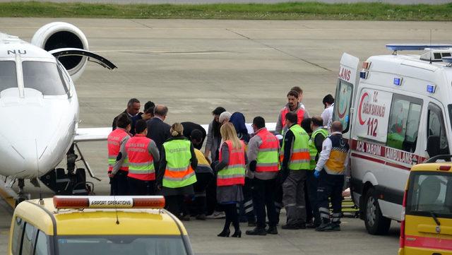 Trabzon'a acil iniş yapan ambulans uçağın arızası giderildi, İngiltere'ye uçtu