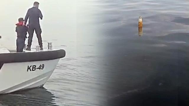 Artvin'de balıkçıların ağına takıldı! Rus menşeili olduğunu düşünülüyor