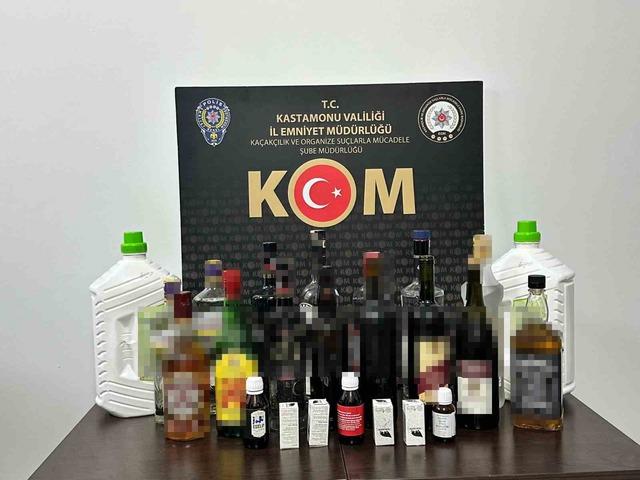 Kastamonu’da 15 şişe el yapımı alkol ele geçirildi 1