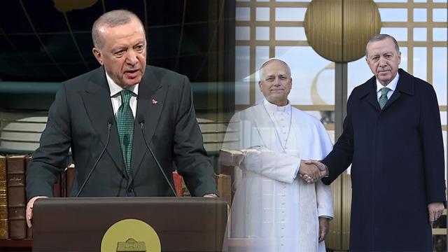 Son dakika | Cumhurbaşkanı Erdoğan'dan Papa 14. Leo'ya sıcak karşılama: Türkiye'den verilecek mesajlar umudu artıracaktır