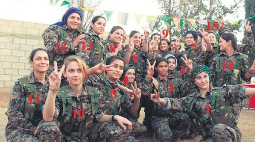 Bu fotoğraftaki YPG'li 15 kadın terörist öldürüldü