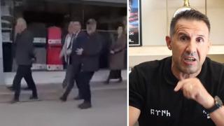 Emekli albaya söyleşi öncesi saldırmak istedi! Vatandaşlar engelledi