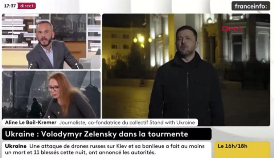 Canlı yayında bomba alarmı! Zelenskiy le konuşurken Paris teki bina boşaltıldı  2