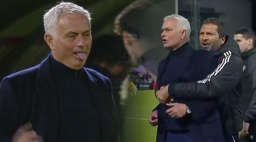 Jose Mourinho son dakikada kazandı! &Ouml;nce dil &ccedil;ıkardı sonra topu fırlattı...