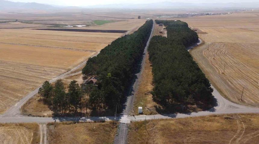 Kars&rsquo;ta bozkırın ortasındaki vaha havadan g&ouml;r&uuml;nt&uuml;lendi