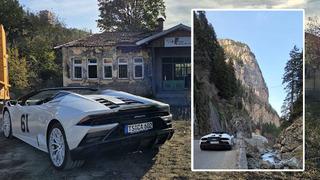 Yerli halkı şaşkına çevirdi: Uçurum kenarında lüks aracıyla seyahat etti!
