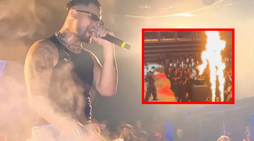 Lvbel C5 konserinde korkutan kaza! Hayranının kalçası alev aldı