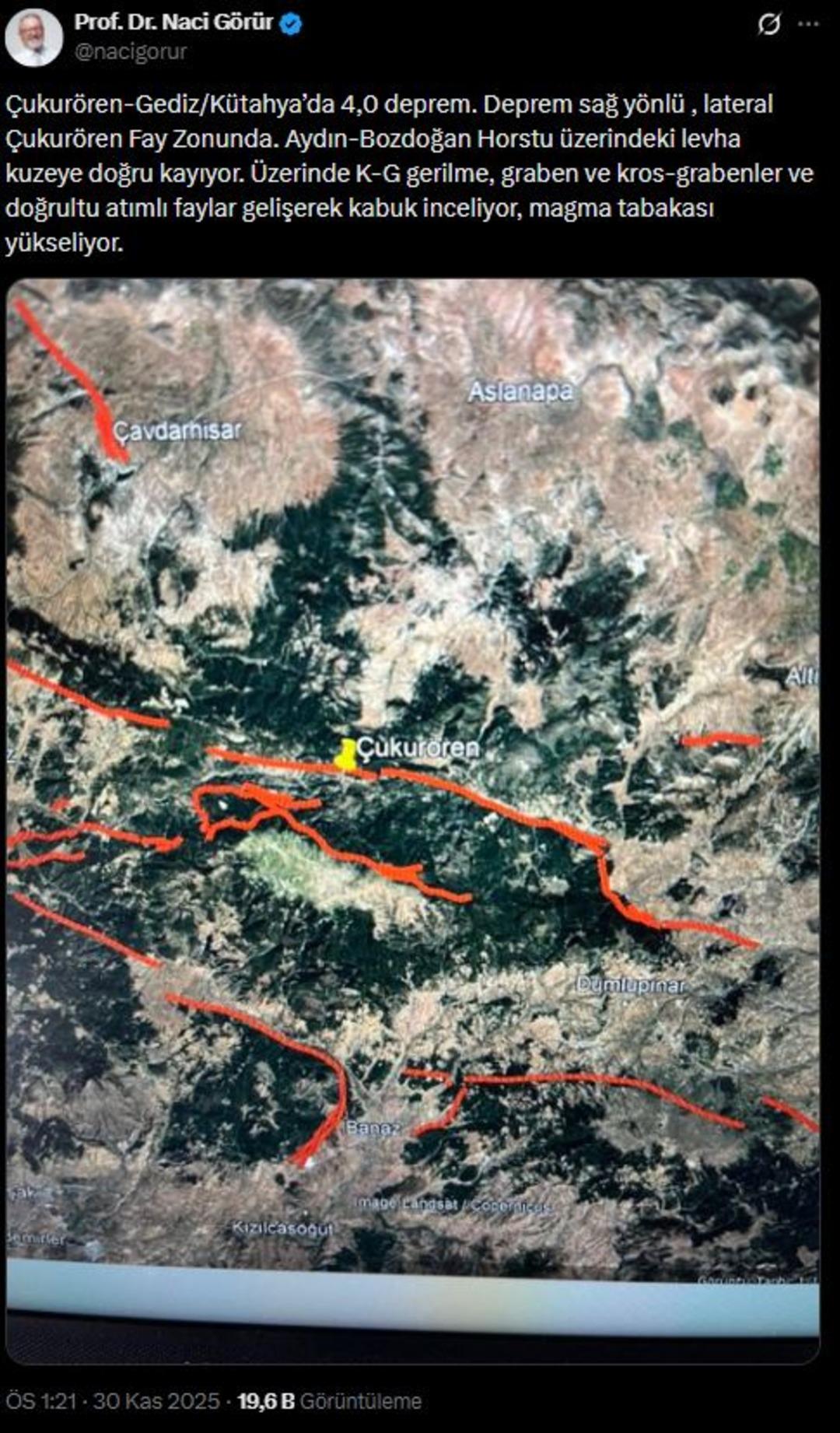 Kütahya daki depremin ardından Naci Görür den  Magma  uyarısı 2