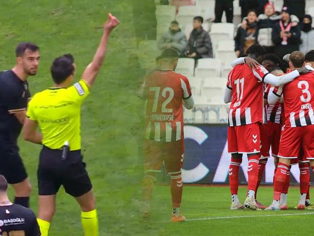 Sivasspor-Boluspor maçında bir garip kırmızı kart!