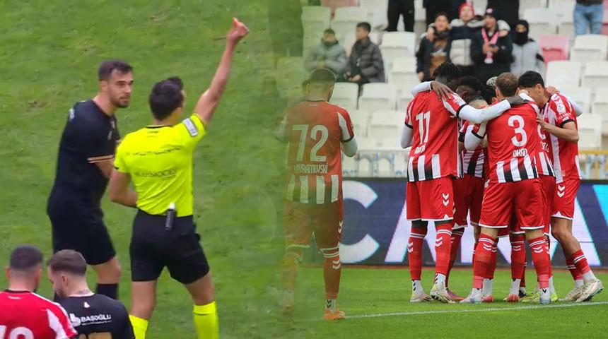 Sivasspor-Boluspor ma&ccedil;ında bir garip kırmızı kart! Kimse ne olduğunu anlamadı