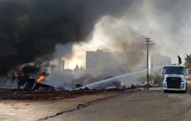 Nurdağı’nda depo yangını 1