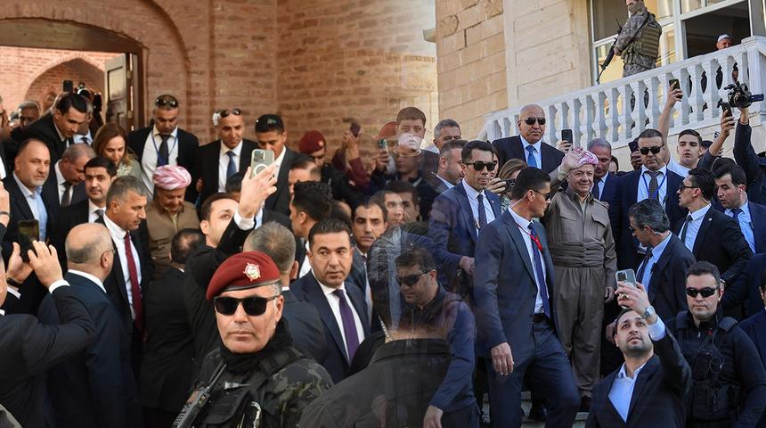 Barzani'nin Şırnak ziyaretindeki peşmerge g&ouml;r&uuml;nt&uuml;leri infial yarattı: Cumhurbaşkanı başdanışmanlarından art arda tepki geldi