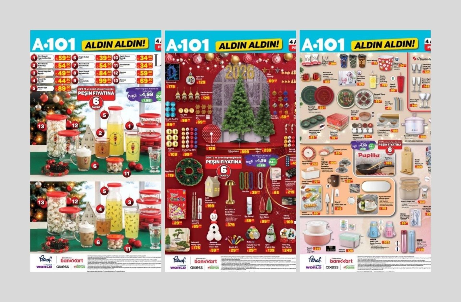 A101'e Yılbaşı ürünleri geliyor! 4 Aralık 2025 A101 katalog yayınlandı!