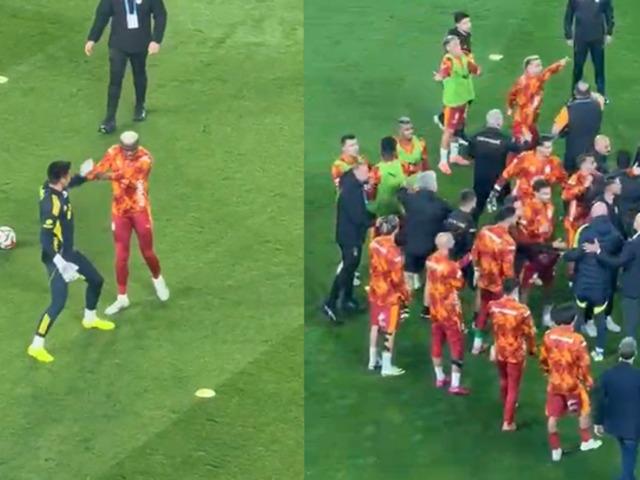 Dev derbi başlamadan sahada kavga çıktı! 