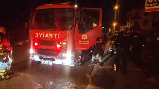 Sinop’ta kömürlük yangını korkuttu 1