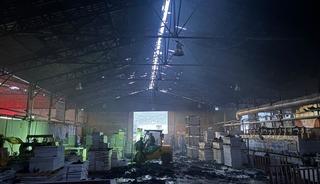 Burdur'da mermer fabrikasında korkutan yangın