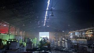 Burdur'da mermer fabrikasında korkutan yangın