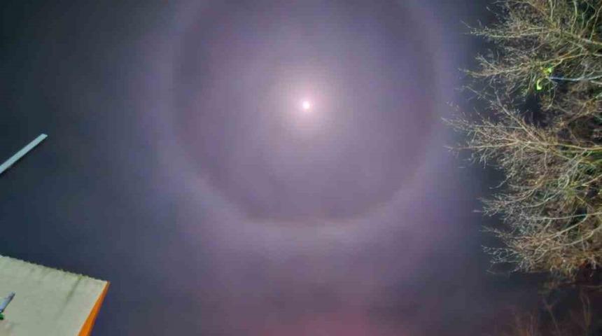 Muratlı semalarında ‘Ay Halesi’ görüldü