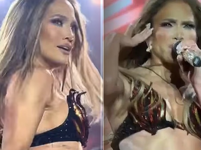 Jennifer Lopez alev detaylı minik kostümüyle fiziğini sergiledi