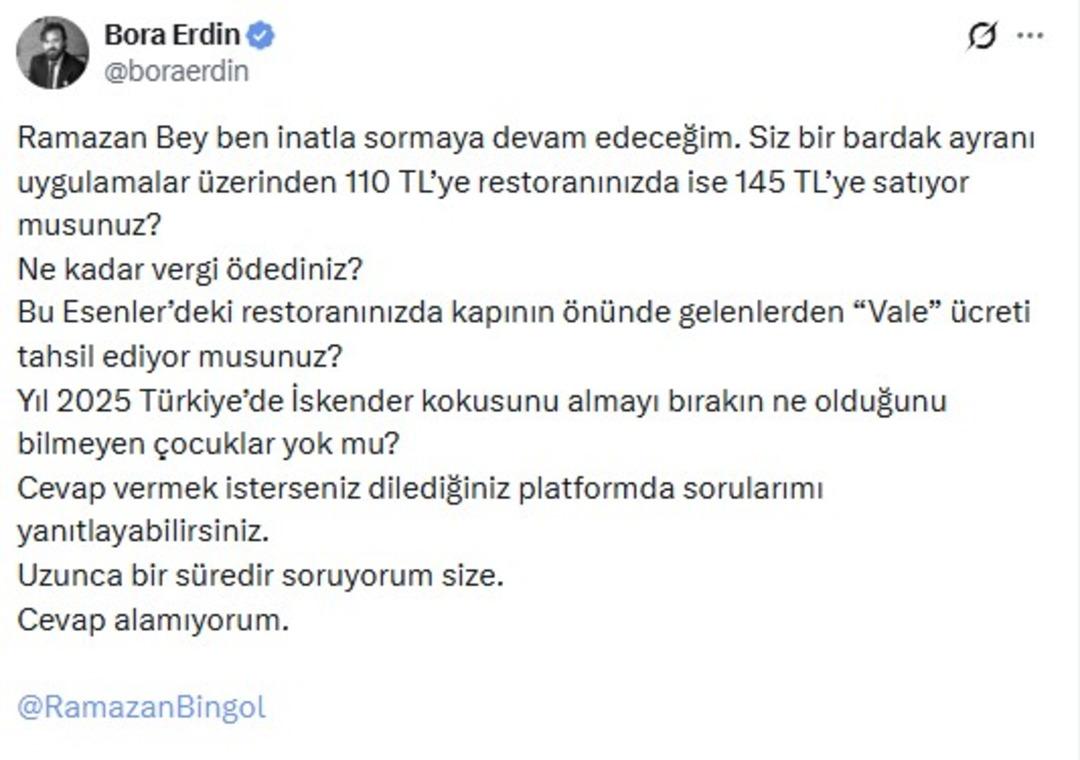 Online siparişe savaş açıp indirim yapmıştı! Restoranındaki fiyat daha fazla çıktı: 110 TL yerine 145 TL 3