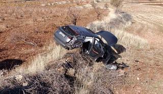 Mardin’de devrilen aracın sürücüsü yaralandı