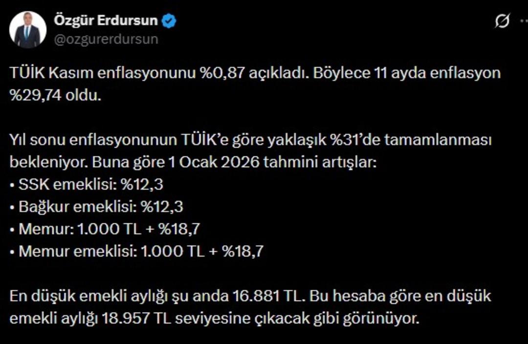 En düşük emekli maaşı için net rakam! Özgür Erdursun dan Ocak zammı hesabı 4