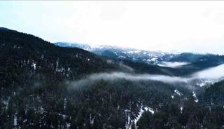 Beyaza bürünen Ilgaz Dağı havadan görüntülendi