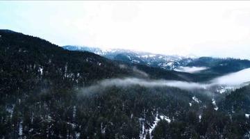 Beyaza bürünen Ilgaz Dağı havadan görüntülendi