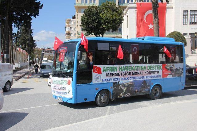 Hataylı otobüs şoförlerinden Mehmetçiğe destek