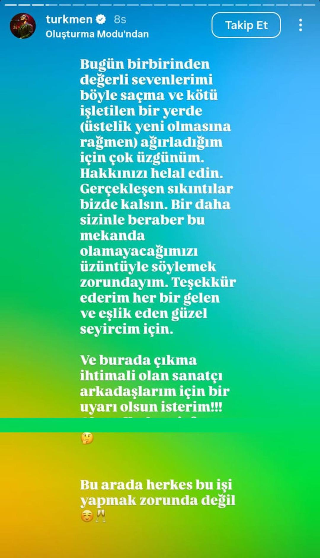 Gökhan Türkmen in sahne aldığı mekan karıştı! Eşine küfür edilince çileden çıktı!  Hakkınızı helal edin  2