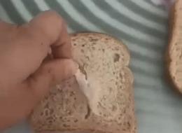 Ekmekten çıktı, çektikçe uzadı! Şaşkına uğratan görüntü