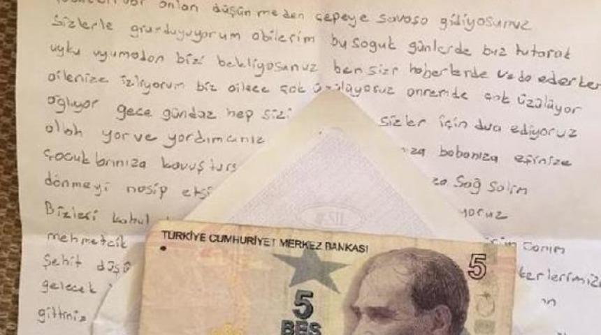 Afrin'deki mehmetçiğe ağlatan mektup