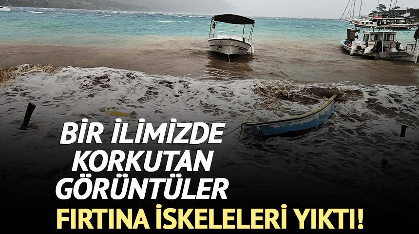 Korkunç görüntü: Fırtına iskeleleri yıktı!