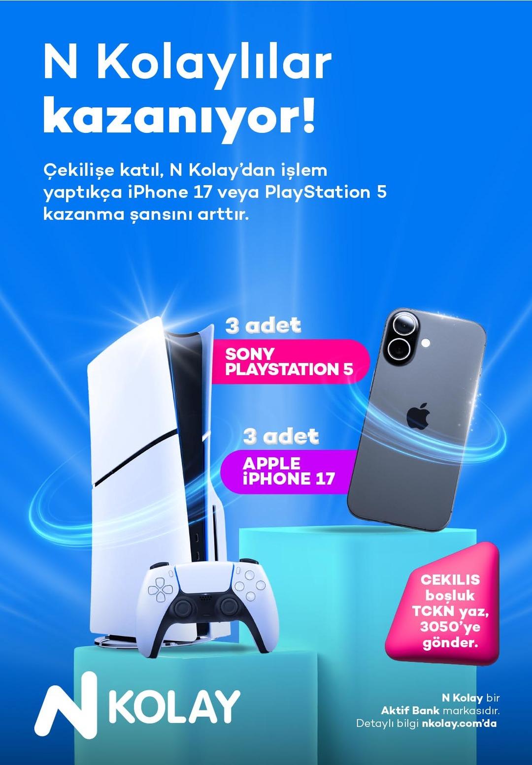 N Kolaylılar kazanıyor! iPhone 17 ve PlayStation 5 kazanma şansı 1