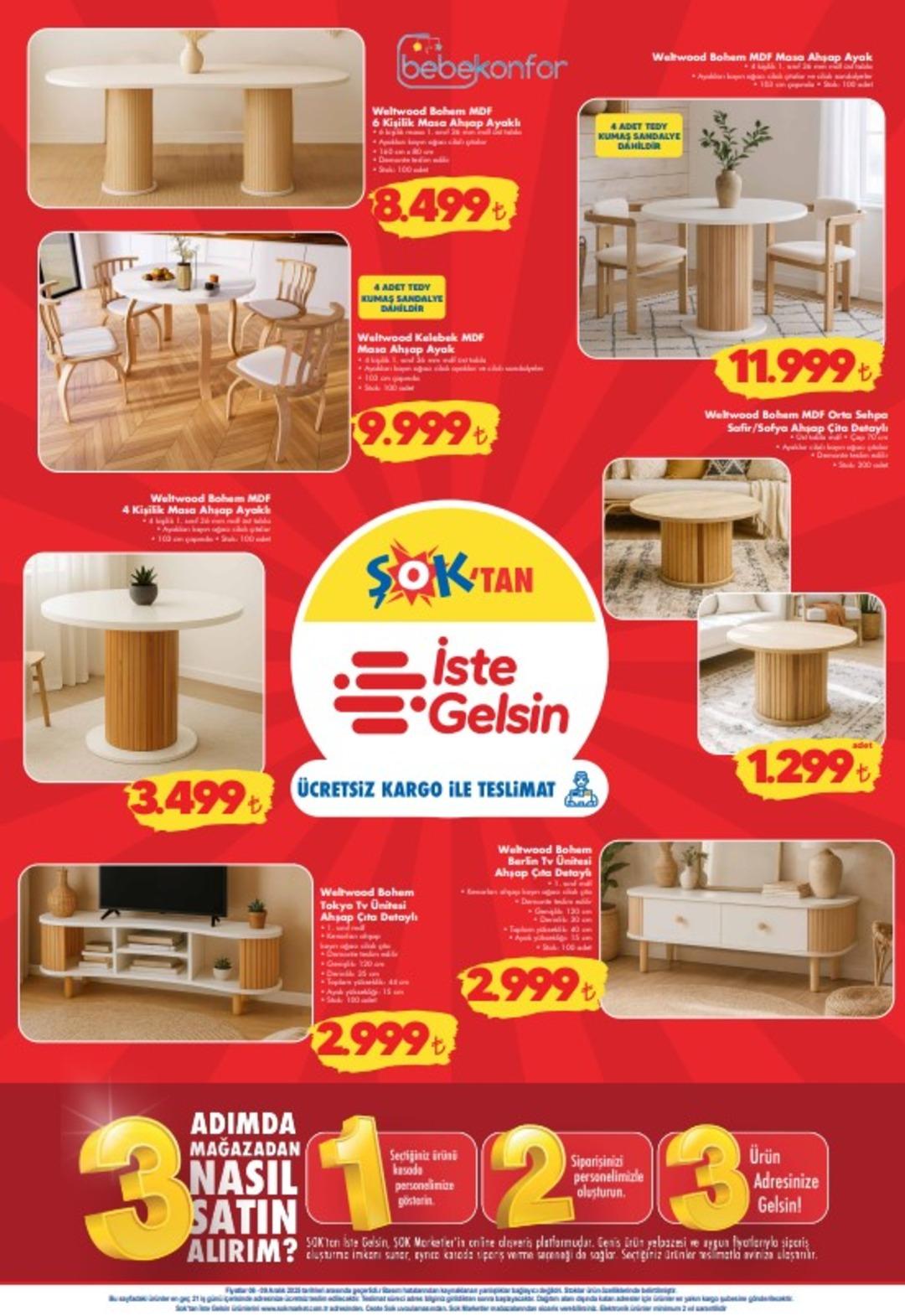ŞOK a ahşap orta sehpa geliyor! 6 Aralık 2025 ŞOK aktüel katalog yayınlandı! 3