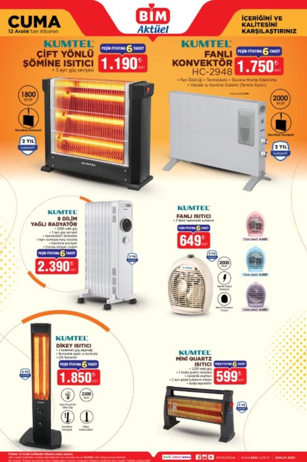 BİM e dikey ısıtıcı geliyor! 12 Aralık 2025 BİM katalog yayınlandı! 1