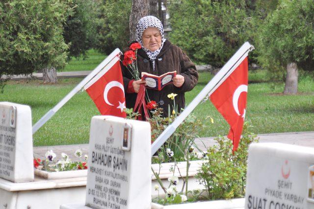 Havacı asker bir eliyle silah tuttu, diğer elini havaya kaldırıp dua etti