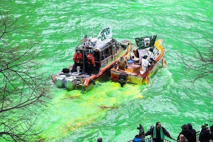 Chicago nehri yeşile boyandı  G4