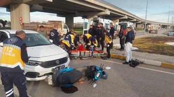 Yer: Balıkesir! Otomobil ile motosiklet çarpıştı; 2 yaralı