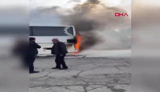 Gaziantep'te faciadan dönüldü! Yolcu otobüsünde yangın