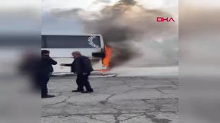 Gaziantep'te faciadan dönüldü! Yolcu otobüsünde yangın