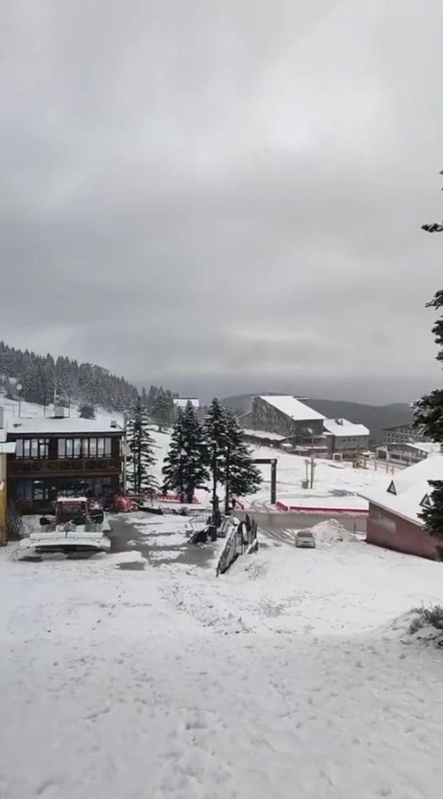 Uludağ da kar yağışı etkili oldu 1