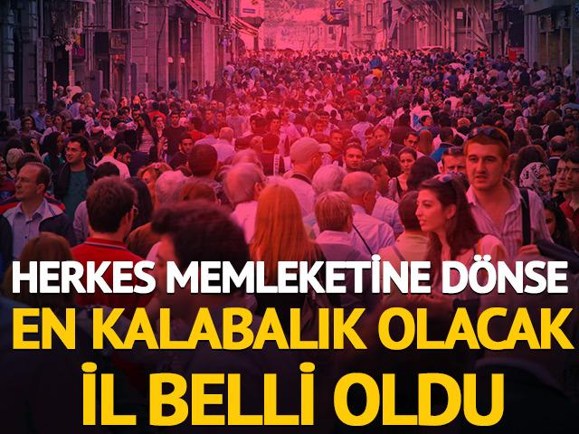 Herkes memleketine dönse en kalabalık olacak il belli oldu